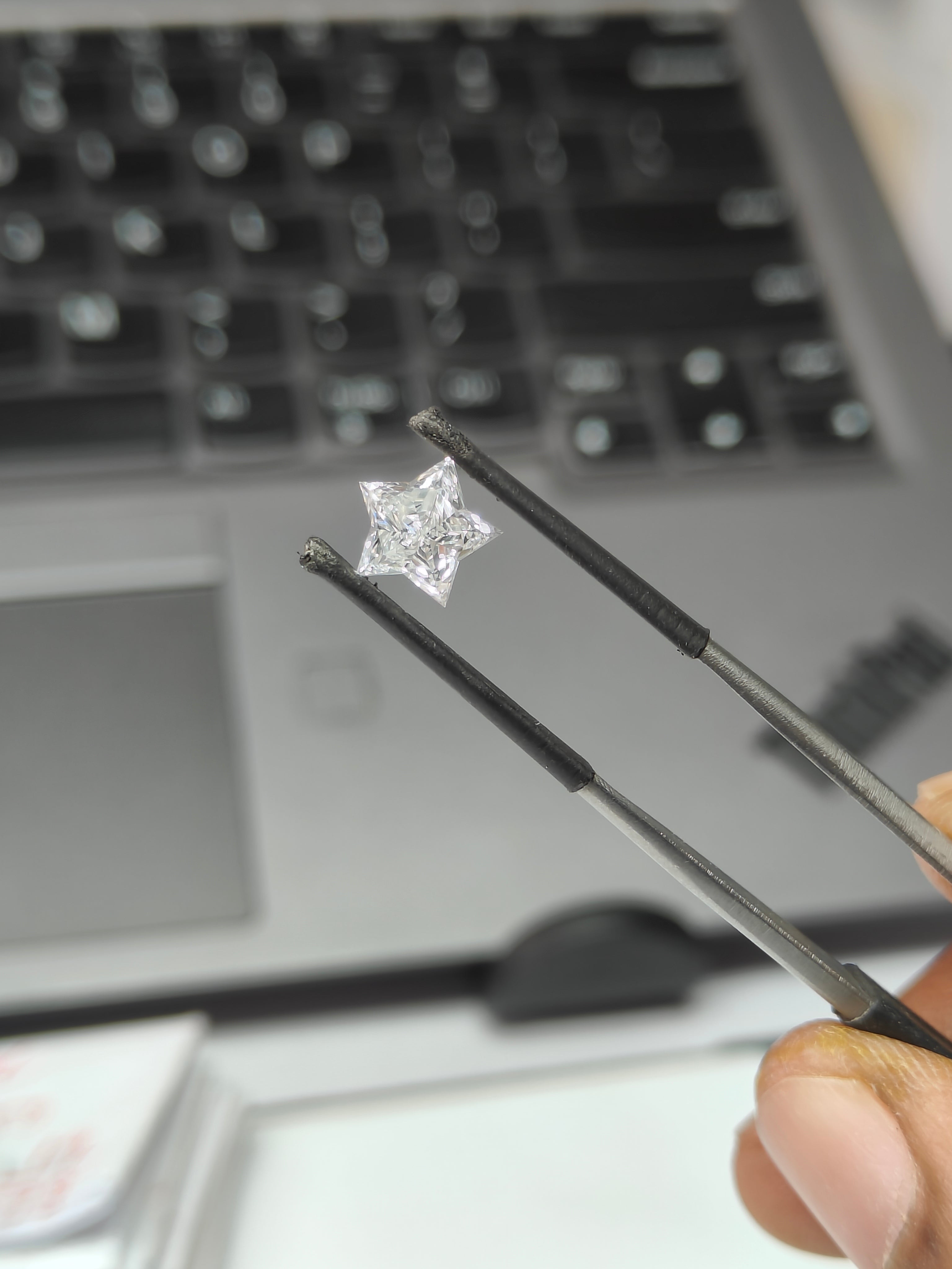 Star Shape CVD Lab Grown Loose Diamond, Wholesale Fantasy Cut Colorless Diamond, Unique Custom Jewelry Stone Gift.