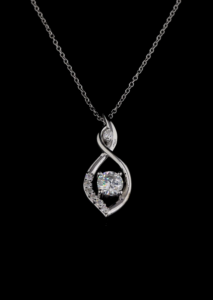 Solid Gold Round Diamond Charm Pendant set