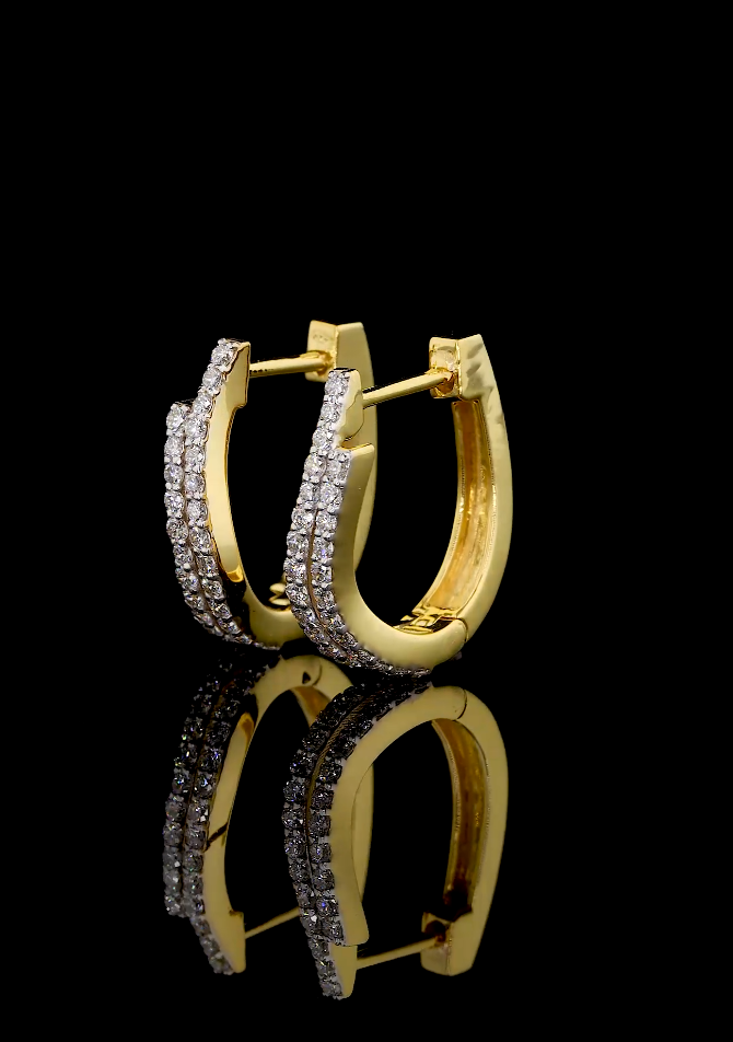 Lab-Grown Diamond Bali Hoop Earrings