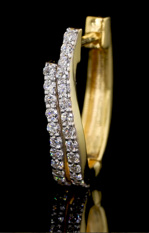 Lab-Grown Diamond Bali Hoop Earrings