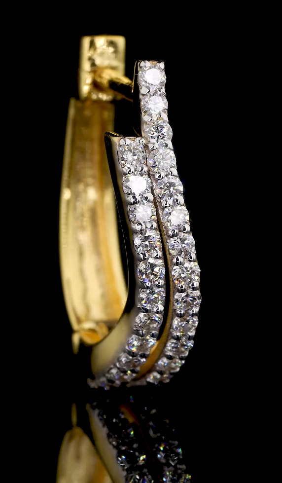 Lab-Grown Diamond Bali Hoop Earrings