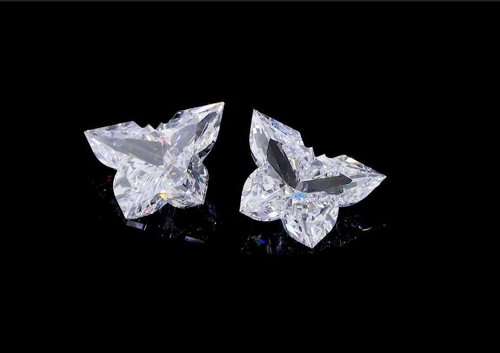DEF VS-VVS 2.00 PAIR LAB GROWN DIAMONDS. BEAUTIFUL BUTTERFLY CUTS
